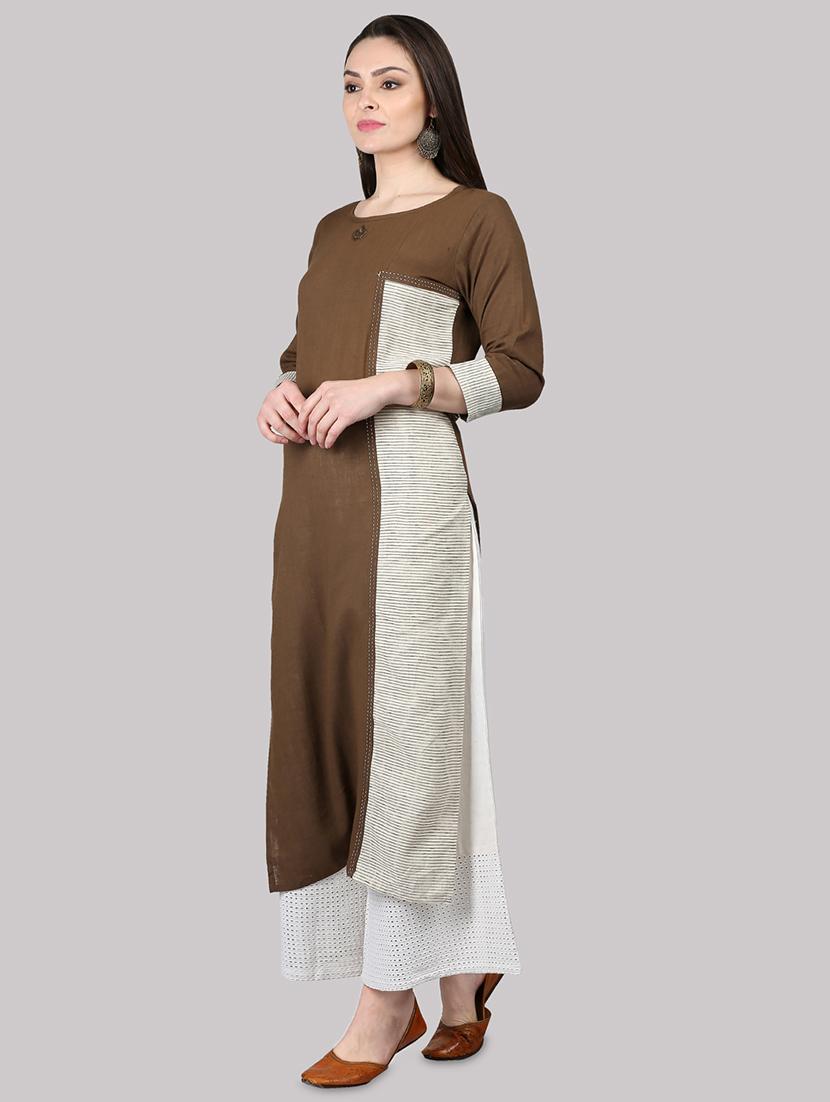 solid straight kurta - 17457733 - Zoom Image - 2