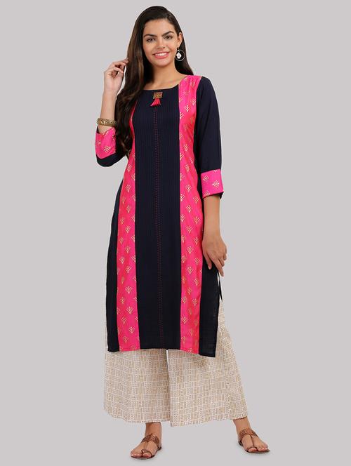 printed straight kurta - 17457740 - Standard Image - 1