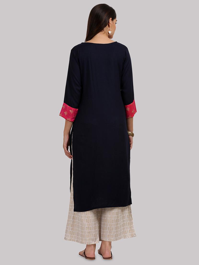printed straight kurta - 17457740 - Zoom Image - 3