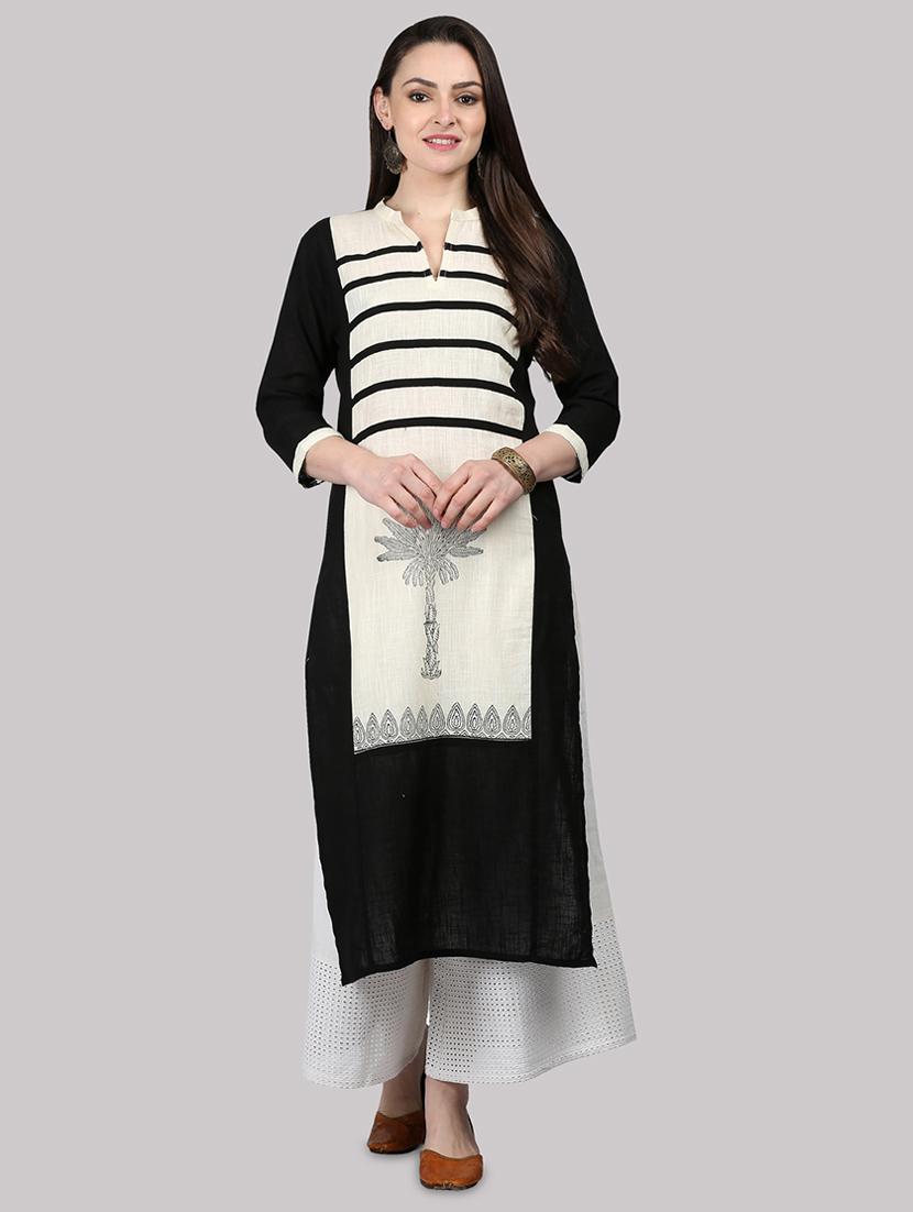striped straight kurta - 17457742 - Zoom Image - 1
