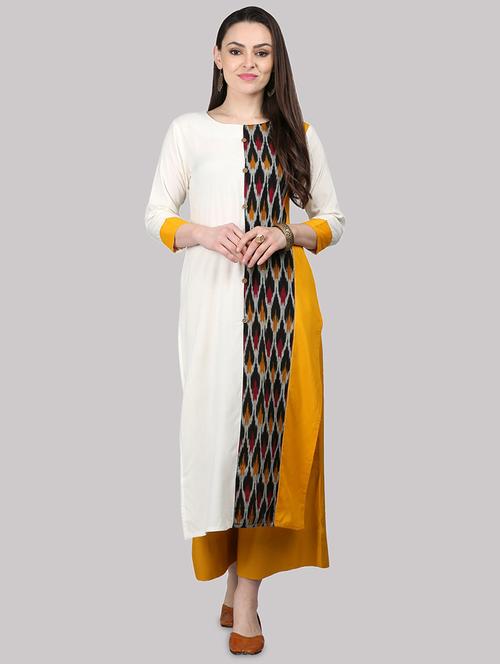 ikat print straight kurta - 17457743 - Standard Image - 1