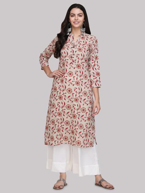 floral straight kurta - 17457744 - Standard Image - 1