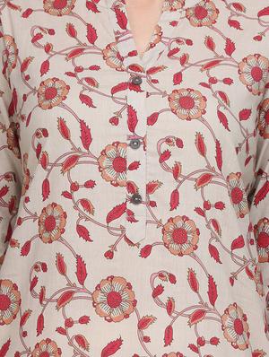 floral straight kurta - 17457744 - Standard Image - 4