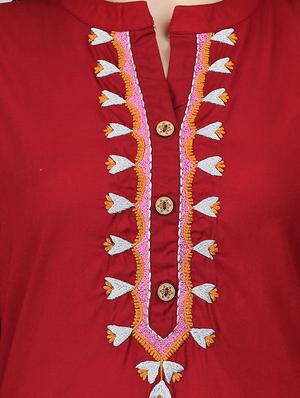 embroidered straight kurta - 17457745 - Standard Image - 4