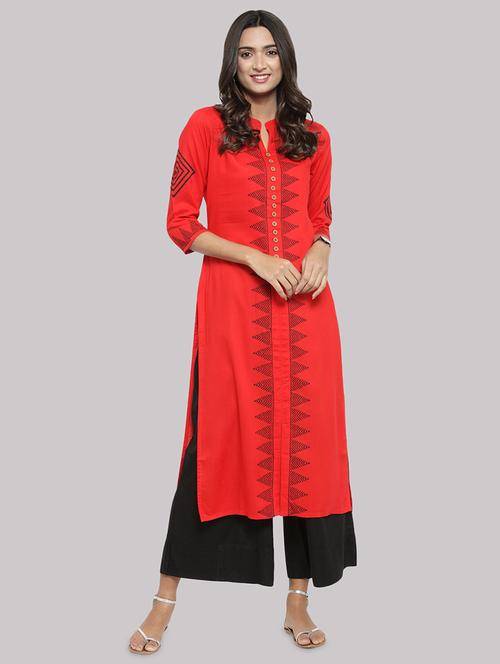 printed straight kurta - 17457749 - Standard Image - 1