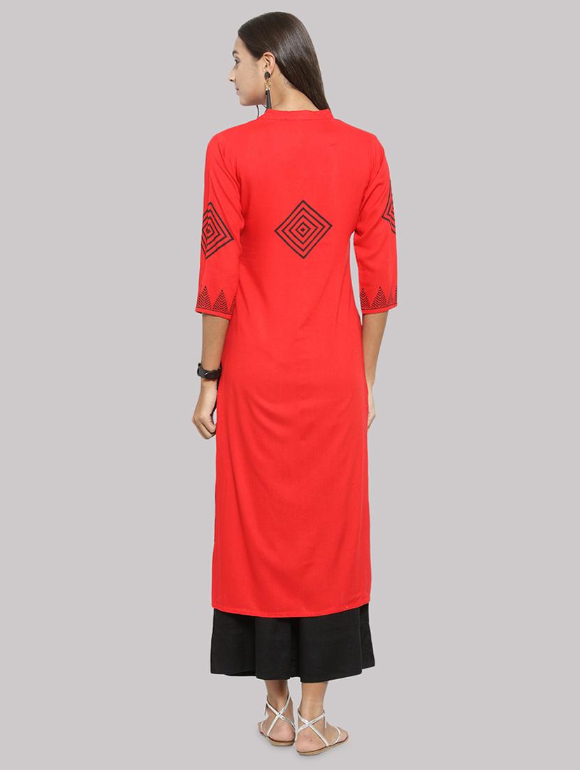 printed straight kurta - 17457749 - Zoom Image - 3