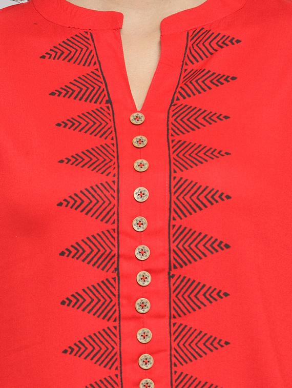 printed straight kurta - 17457749 - Zoom Image - 4