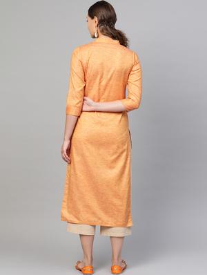 solid straight kurta - 17457751 - Standard Image - 3