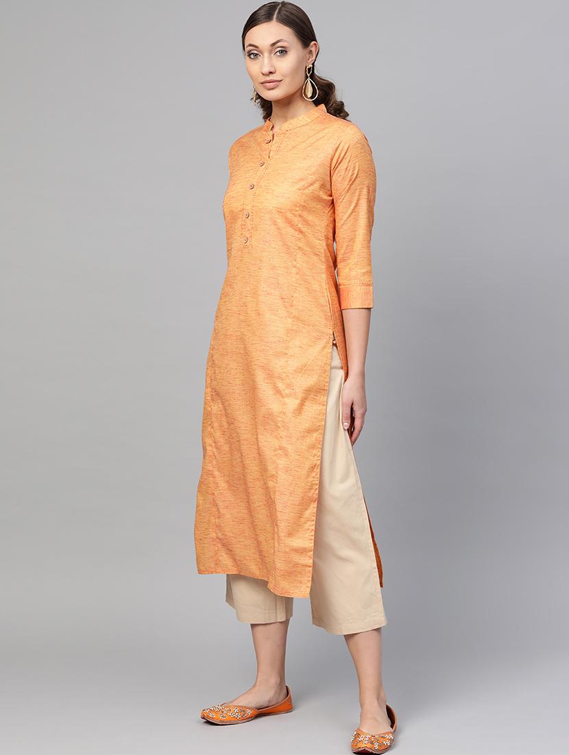 solid straight kurta - 17457751 - Zoom Image - 2