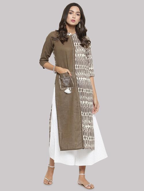 printed straight kurta - 17457752 - Standard Image - 1