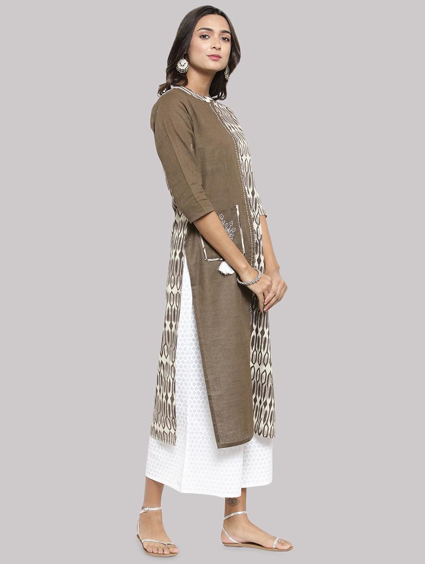 printed straight kurta - 17457752 - Zoom Image - 2