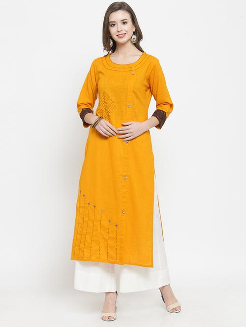 embroidered straight kurta - 17457754 - Standard Image - 1