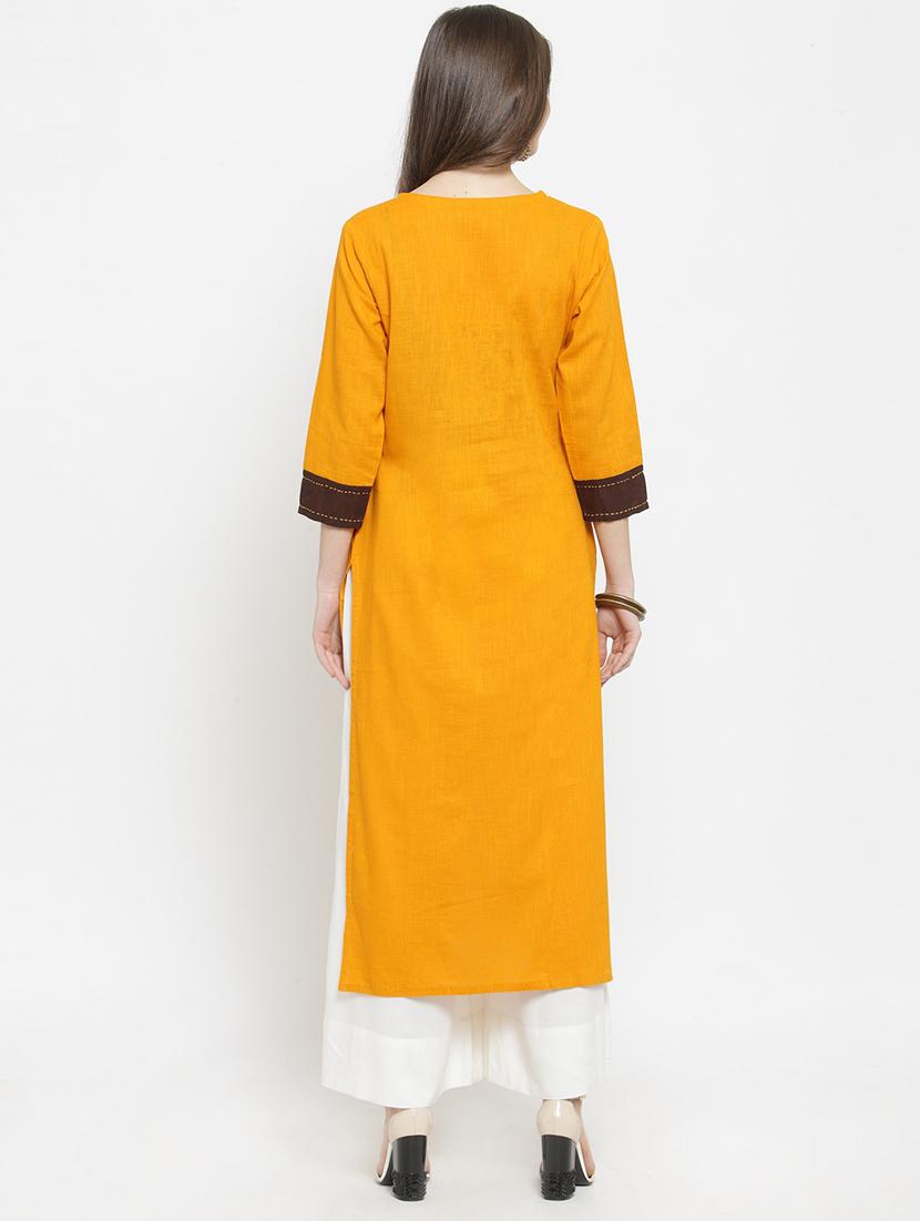 embroidered straight kurta - 17457754 - Zoom Image - 3