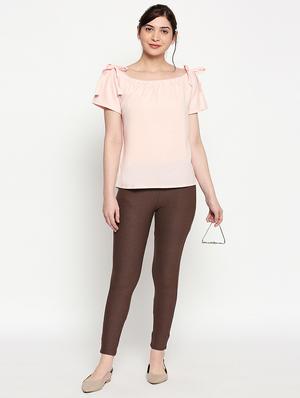 boat neck solid top - 17457773 - Standard Image - 4