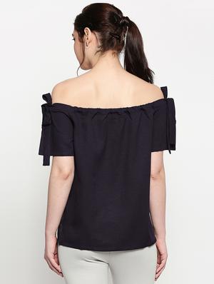 off shoulder neck solid top - 17457774 - Standard Image - 3