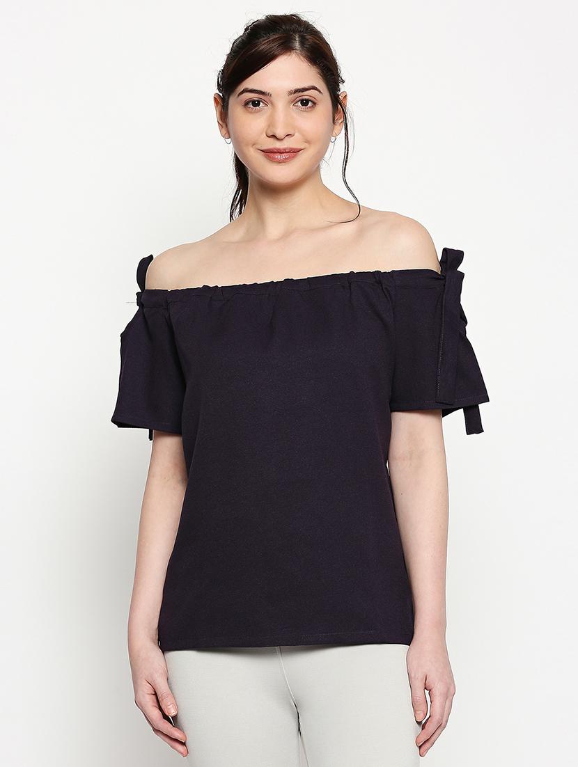 off shoulder neck solid top - 17457774 - Zoom Image - 1
