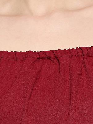 off shoulder neck solid top - 17457775 - Standard Image - 5