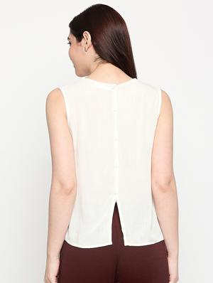 round neck solid top - 17457777 - Standard Image - 3