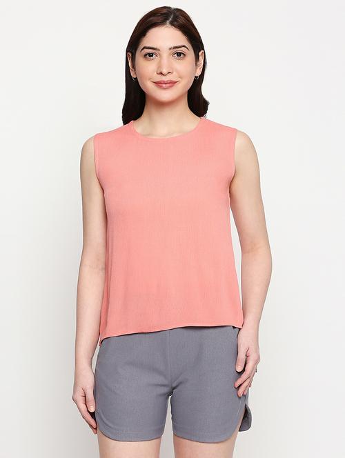 round neck solid top - 17457778 - Standard Image - 1