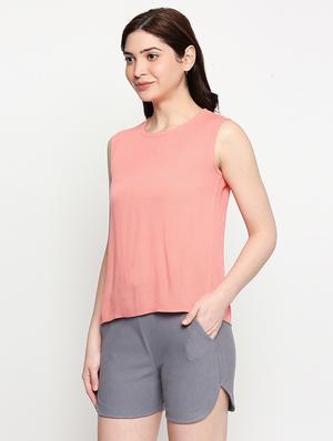 round neck solid top - 17457778 - Standard Image - 2
