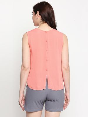 round neck solid top - 17457778 - Standard Image - 3