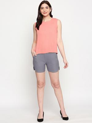 round neck solid top - 17457778 - Standard Image - 4