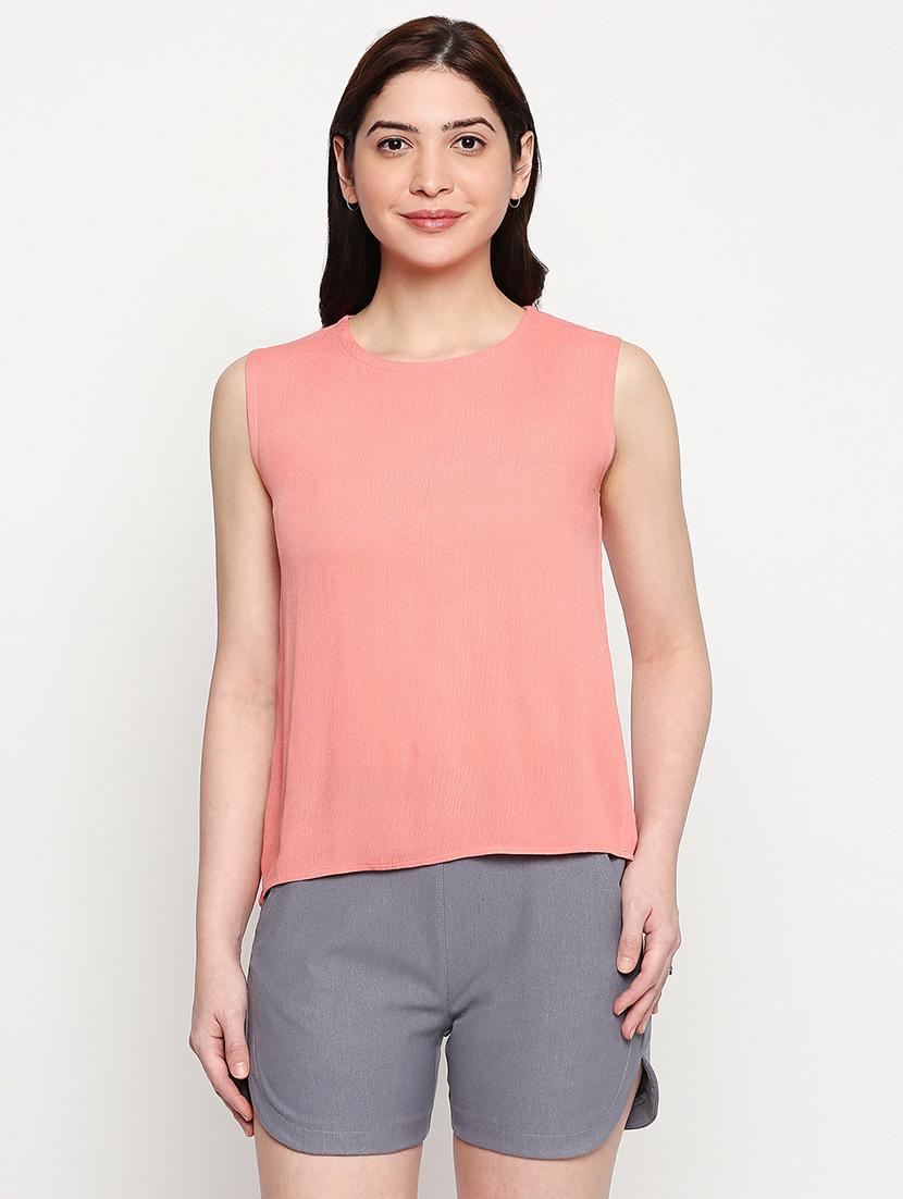 round neck solid top - 17457778 - Zoom Image - 1