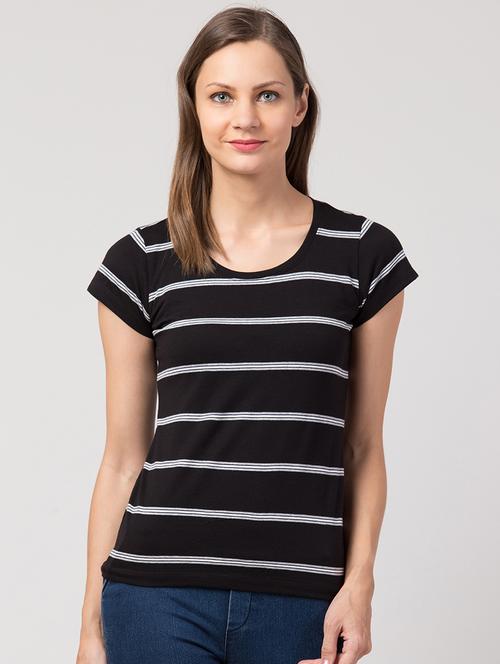 round neck striped tee - 17457798 - Standard Image - 1