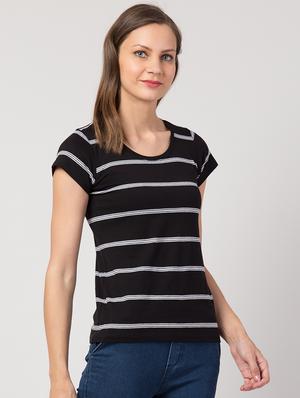 round neck striped tee - 17457798 - Standard Image - 2