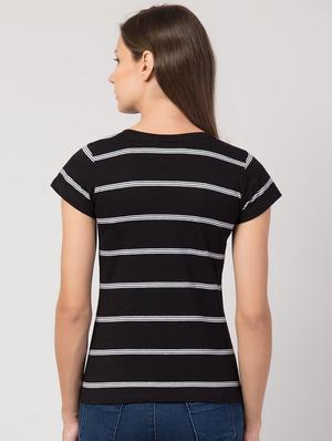 round neck striped tee - 17457798 - Standard Image - 3