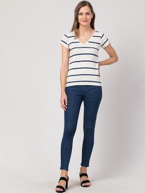 v-neck striped tee - 17457799 - Standard Image - 4