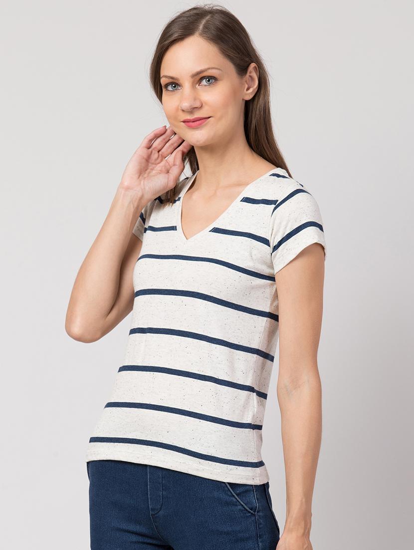 v-neck striped tee - 17457799 - Zoom Image - 2