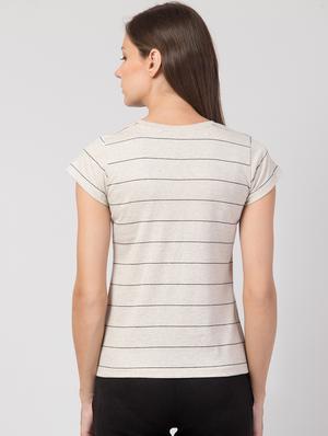 round neck striped tee - 17457800 - Standard Image - 3
