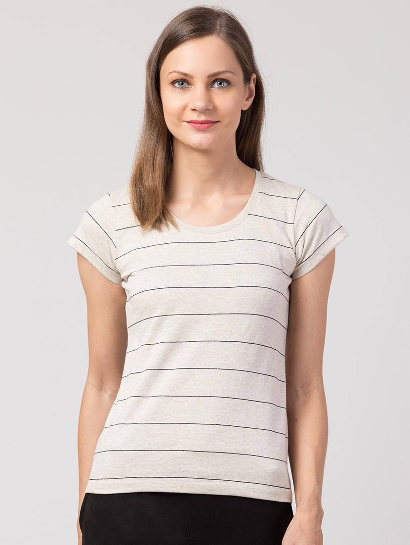 round neck striped tee - 17457800 - Zoom Image - 1
