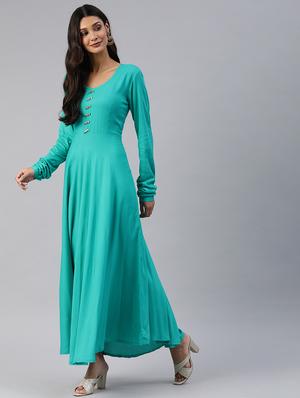 long sleeved fit & flare dress - 17457802 - Standard Image - 2