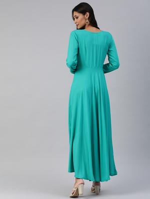 long sleeved fit & flare dress - 17457802 - Standard Image - 3