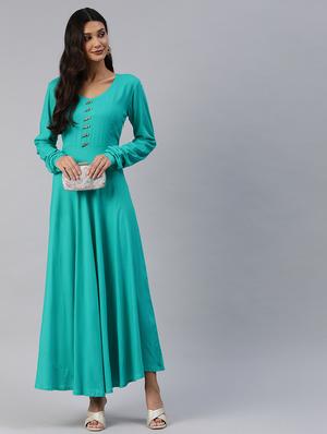 long sleeved fit & flare dress - 17457802 - Standard Image - 4