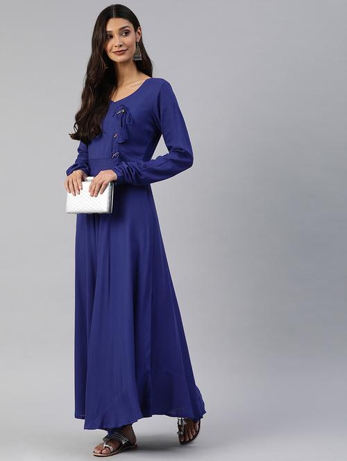 tie knot detail fit & flare dress - 17457803 - Standard Image - 1