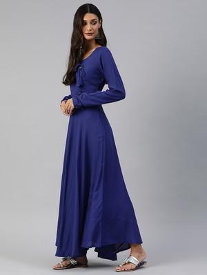 tie knot detail fit & flare dress - 17457803 - Standard Image - 2