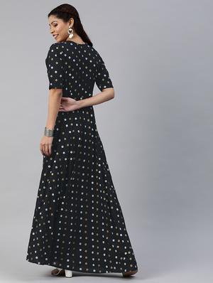 button detail fit & flare dress - 17457804 - Standard Image - 3