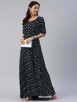 button detail fit & flare dress - 17457804 - Standard Image - 4