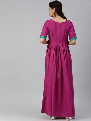 notch neck fit & flare dress - 17457810 - Standard Image - 3