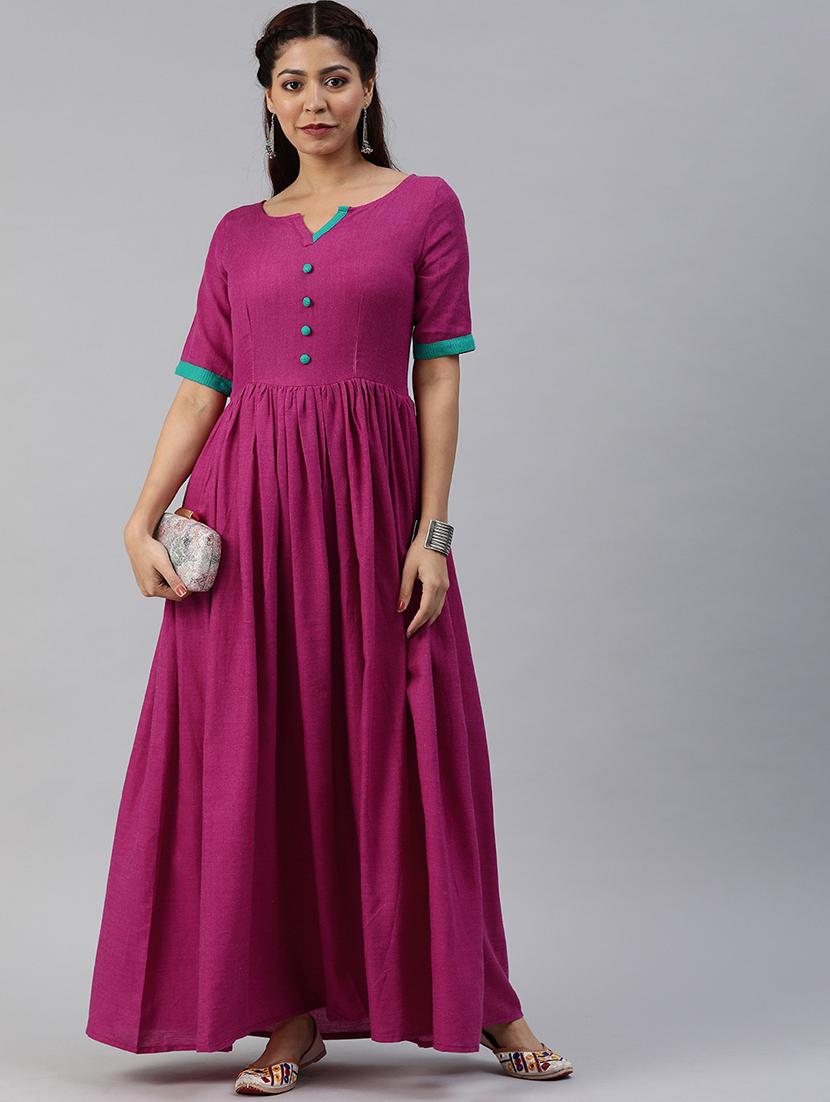 notch neck fit & flare dress - 17457810 - Zoom Image - 1