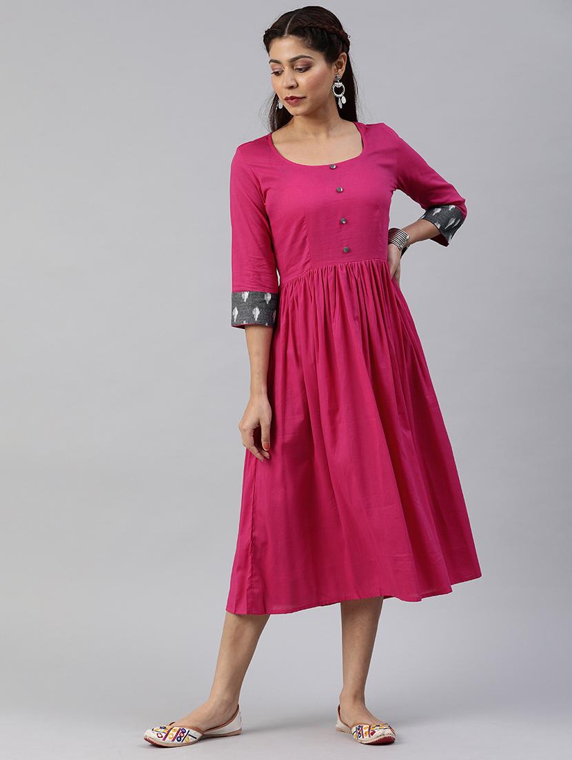 contrast bind fit & flare dress - 17457811 - Zoom Image - 1