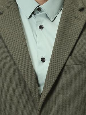 olive green single breasted casual blazer - 17457823 - Standard Image - 5