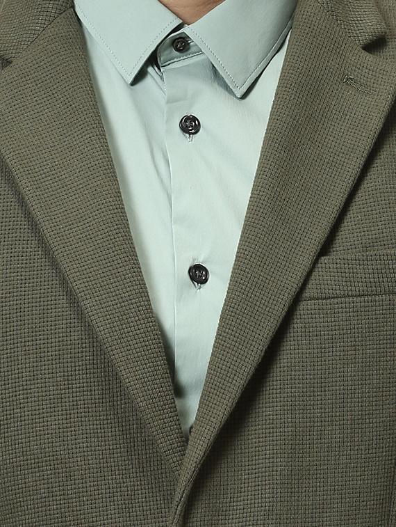 olive green single breasted casual blazer - 17457823 - Zoom Image - 5