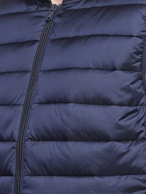 navy blue solid quilted jacket - 17457828 - Standard Image - 5