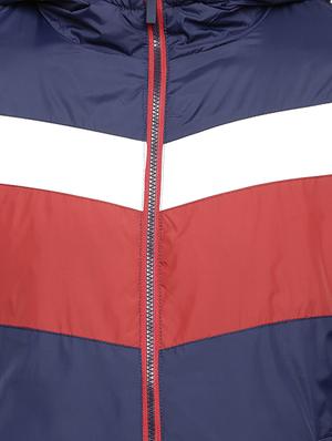 navy blue color block casual jacket - 17457830 - Standard Image - 5