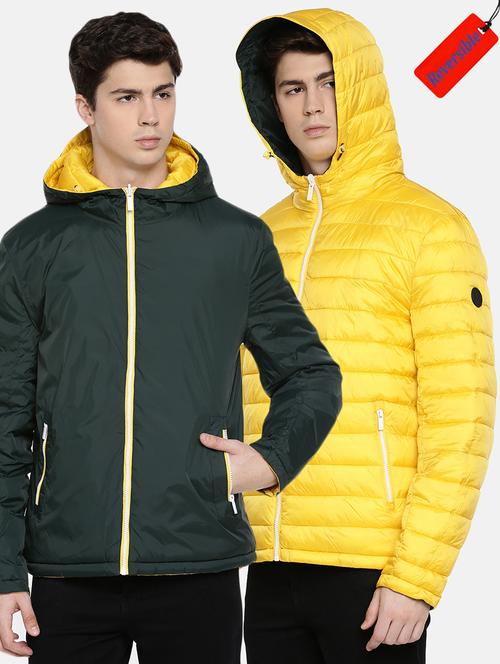 green solid reversible casual jacket - 17457833 - Standard Image - 1