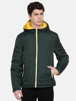 green solid reversible casual jacket - 17457833 - Standard Image - 3